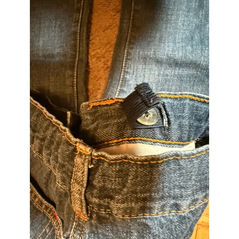 Gymboree Kids Girls Size 7 Denim Jeans Flared Leg Apple‎ Embroidered School Fall